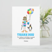 Carte De Remerciements Fête Piscine (Debout devant)