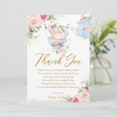 Carte De Remerciements Fête Prénatale Anniversaire de Baby Shower sur le (Debout devant)