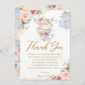 Carte De Remerciements Fête Prénatale Anniversaire de Baby Shower sur le (Devant / Derrière)