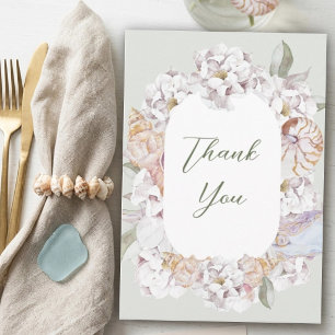 Carte De Remerciements Fête Prénatale aux Coquillages et Fleurs de Style 