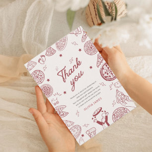Carte De Remerciements Fête prénatale bébé pizza livraison spéciale drôle