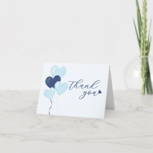 Carte De Remerciements Fête prénatale Blue Hearts pour la Saint-Valentin