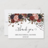 Carte De Remerciements Fête prénatale de mariage floral automnal Hallowee (Devant)