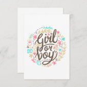 Carte De Remerciements fête prénatale fille ou garçon (Devant / Derrière)