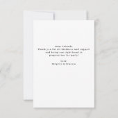 Carte De Remerciements Fête Prénatale Plate Branche d'Arbre de Noël (Dos)