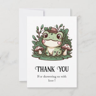 Carte De Remerciements Fête Prénatale pour le Petit Grenouille Mignon