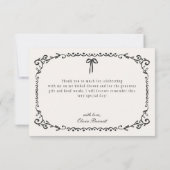 Carte De Remerciements Fête Prénuptiale Halloween Ruban Noir Boo (Dos)