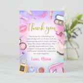 Carte De Remerciements Fête spa Glamor Maquillage Anniversaire (Debout devant)