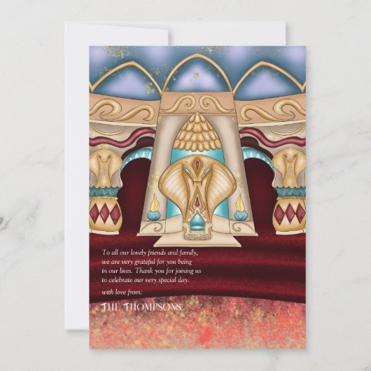 Carte De Remerciements Fête sur le thème des Mille et Une Nuits (Dos)