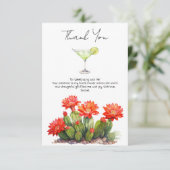 Carte De Remerciements Fête Thème Cactus Martini Baby Shower de la Mariée (Debout devant)