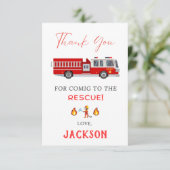 Carte De Remerciements Feu camion Anniversaire (Debout devant)