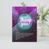 Carte De Remerciements Feu Disco violet et rose fête d'anniversaire (Debout devant)