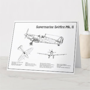 Carte De Remerciements Feu Spitfire Supermarine - Plan d'avion BD