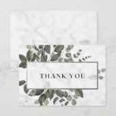 Carte De Remerciements Feuillage à l'aquarelle (Devant / Derrière)