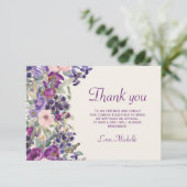 Carte De Remerciements Feuillage de couleur rose pourpre Anniversaire (Debout devant)