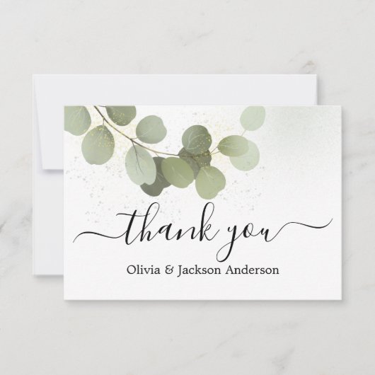 Carte De Remerciements Feuillage de verdure Eucalyptus (Devant)