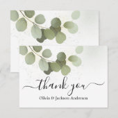 Carte De Remerciements Feuillage de verdure Eucalyptus (Devant / Derrière)