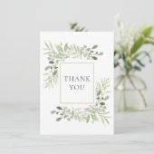 Carte De Remerciements Feuillage élégant de verdure (Debout devant)