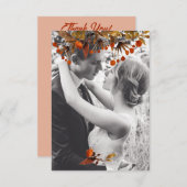 Carte De Remerciements Feuillage marron orange superposition Ajoutez votr (Devant / Derrière)