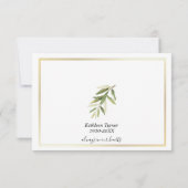 Carte De Remerciements Feuille d'aquarelle simple : célébration de la vie (Dos)