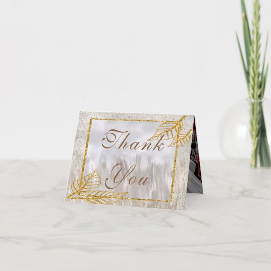 Carte De Remerciements Feuille de châtaignes d'automne (Devant)