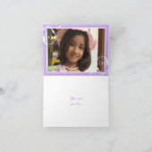 Carte De Remerciements Feuille de défilement blanc violet & Étoile de Dav (Intérieur)