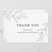 Carte de remerciements feuille de feuillage de lig (Devant / Derrière)