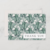 Carte De Remerciements Feuille de palme de Monstera tropicale (Devant / Derrière)