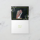 Carte De Remerciements Feuille de rouleau floral noir, remerciement de ma (Intérieur)