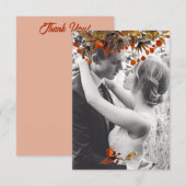 Carte De Remerciements Feuille orange marron superposition Ajoutez votre  (Devant / Derrière)