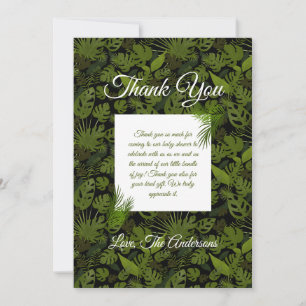Carte De Remerciements Feuille verte tropicale