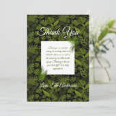 Carte De Remerciements Feuille verte tropicale (Debout devant)