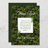 Carte De Remerciements Feuille verte tropicale (Devant / Derrière)