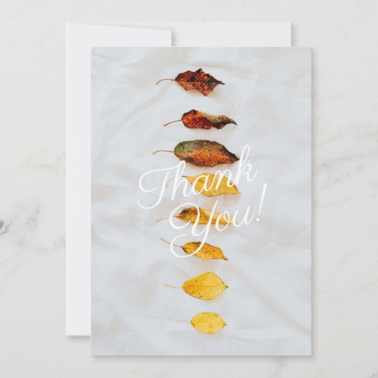 Carte De Remerciements Feuilles automnales, personnalisation du message e (Devant)