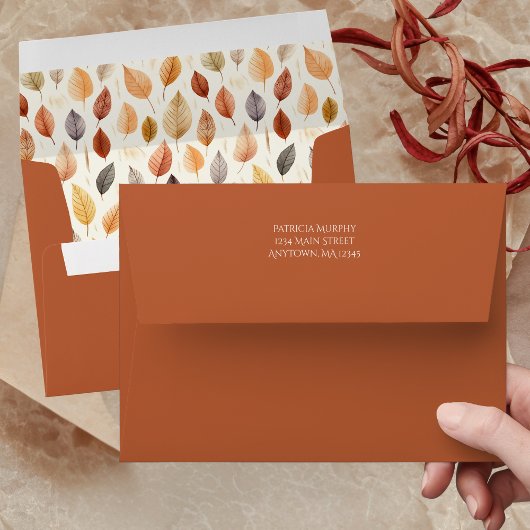 Carte De Remerciements Feuilles d'automne à l'aquarelle moderne en terre