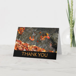 Carte De Remerciements Feuilles d'automne dans une cascade I Photographie