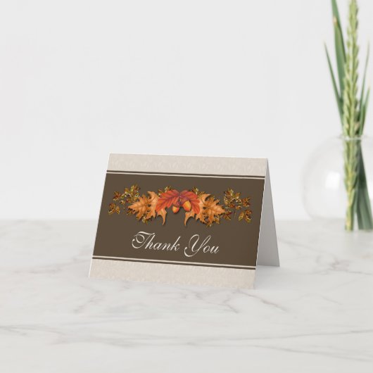 Carte De Remerciements Feuilles d'automne Mariage Remerciements (Devant)