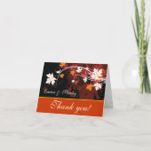 Carte De Remerciements Feuilles d'automne orange rouge blanc remerciement (Devant)