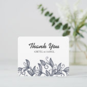Carte De Remerciements feuilles de doodle (Debout devant)
