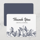 Carte De Remerciements feuilles de doodle (Devant / Derrière)