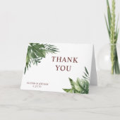 Carte De Remerciements Feuilles de palmiers tropicaux exotiques luxuriant (Devant)