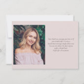 Carte De Remerciements Feuilles de peinture à l'aquarelle de verdure rose (Dos)