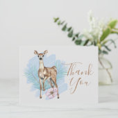 Carte De Remerciements Feuilles de pin de cerf aquarelle (Debout devant)