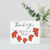 Carte De Remerciements Feuilles rouges, feuilles d'érable, couleurs d'aut (Debout devant)