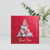 Carte De Remerciements Feux de neige Arbre de Noël Fête d'entreprise (Debout devant)