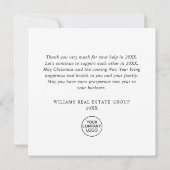 Carte De Remerciements Feux de neige Arbre de Noël Fête d'entreprise (Dos)