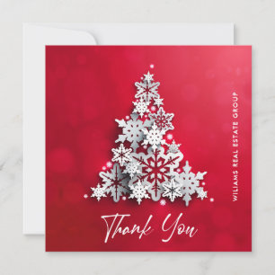 Carte De Remerciements Feux de neige Arbre de Noël Fête d'entreprise
