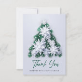 Carte De Remerciements Feux de neige Arbre de Noël Fête d'entreprise (Devant)