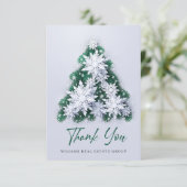 Carte De Remerciements Feux de neige Arbre de Noël Fête d'entreprise (Debout devant)