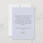 Carte De Remerciements Feux de neige Arbre de Noël Fête d'entreprise (Dos)